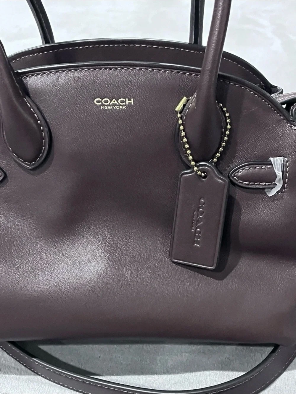 COACH Empire 21 Leather Tote Bag Purse Maple Brass Leather Classic Designer NWOT